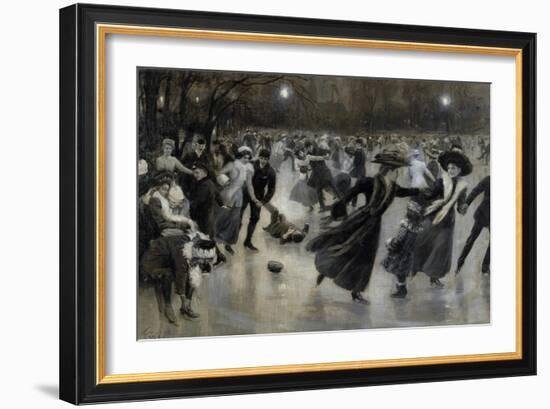 Une Fete Sur La Glace  (Party on the Ice) Patineurs a La Belle Epoque Peinture De Wilhelm Gause (1-Wilhelm Gause-Framed Giclee Print