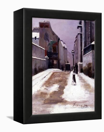 Une rue à Paris; effet de neige, 1894-Seguin-Framed Premier Image Canvas