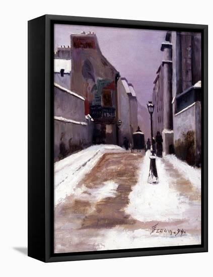 Une rue à Paris; effet de neige, 1894-Seguin-Framed Premier Image Canvas