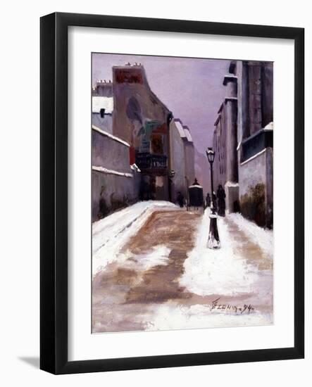 Une rue à Paris; effet de neige, 1894-Seguin-Framed Giclee Print