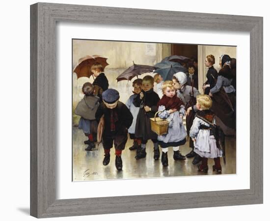 Une Sortie De Classe-Henri Jules Geoffroy-Framed Giclee Print