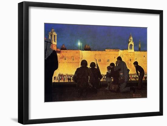 Uneasy Christmas in the Birthplace of Peace (or Christmas Eve in Bethlehem)-Norman Rockwell-Framed Giclee Print