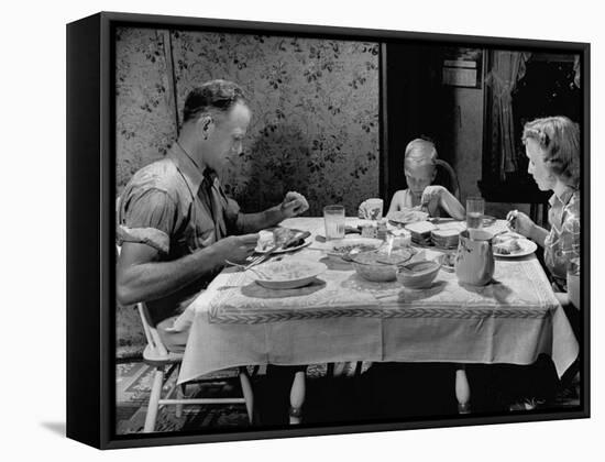 Unemployed Family around the Dinner Table-Hansel Mieth-Framed Premier Image Canvas