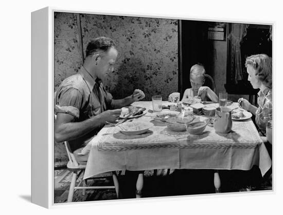 Unemployed Family around the Dinner Table-Hansel Mieth-Framed Premier Image Canvas