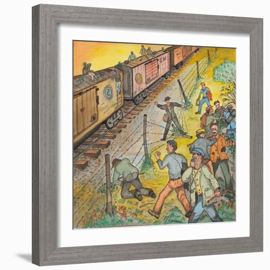 Unemployed Men Robbing an Apple Orchard-Ronald Ginther-Framed Giclee Print