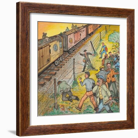 Unemployed Men Robbing an Apple Orchard-Ronald Ginther-Framed Giclee Print