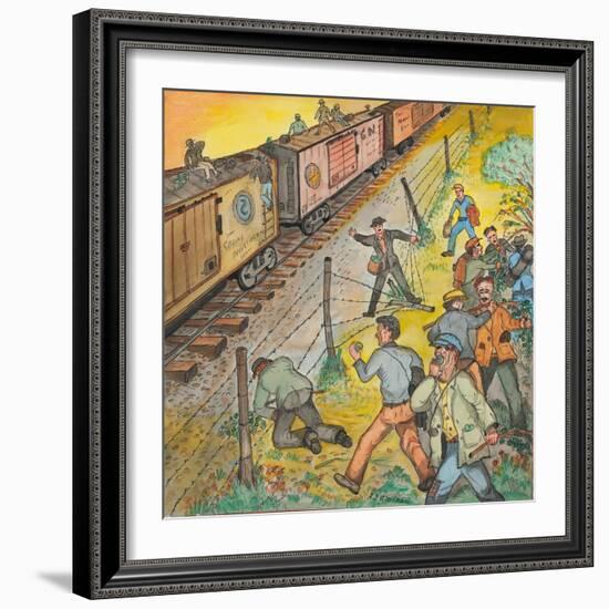 Unemployed Men Robbing an Apple Orchard-Ronald Ginther-Framed Giclee Print