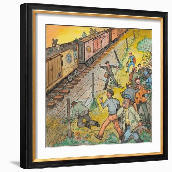 Unemployed Men Robbing an Apple Orchard-Ronald Ginther-Framed Giclee Print