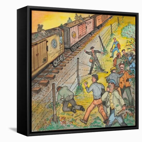 Unemployed Men Robbing an Apple Orchard-Ronald Ginther-Framed Premier Image Canvas