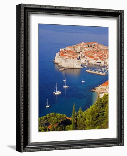 Unesco World Heritage Old Town Harbour, Dubrovnik, Croatia-Christian Kober-Framed Photographic Print