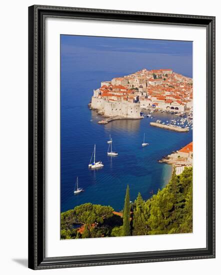 Unesco World Heritage Old Town Harbour, Dubrovnik, Croatia-Christian Kober-Framed Photographic Print