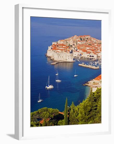 Unesco World Heritage Old Town Harbour, Dubrovnik, Croatia-Christian Kober-Framed Photographic Print