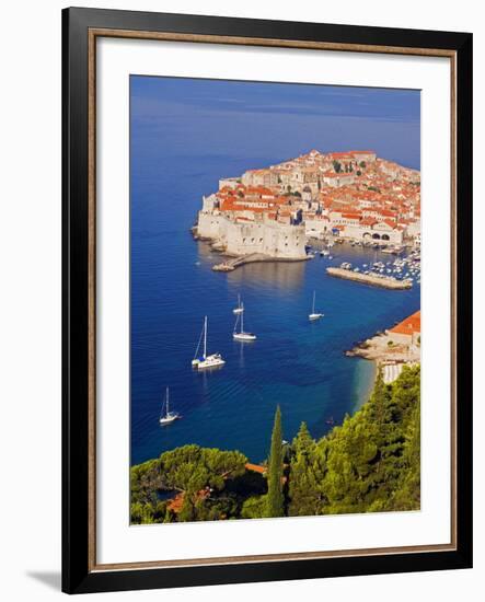 Unesco World Heritage Old Town Harbour, Dubrovnik, Croatia-Christian Kober-Framed Photographic Print