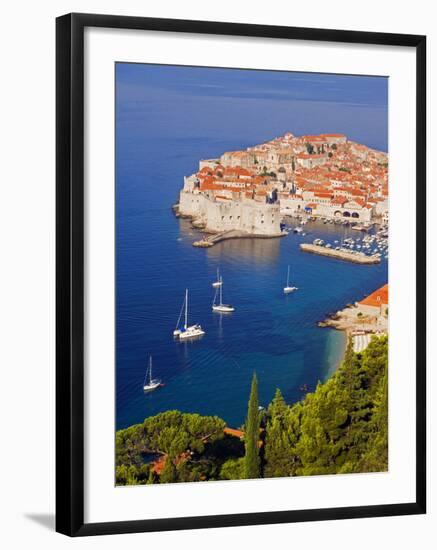 Unesco World Heritage Old Town Harbour, Dubrovnik, Croatia-Christian Kober-Framed Photographic Print