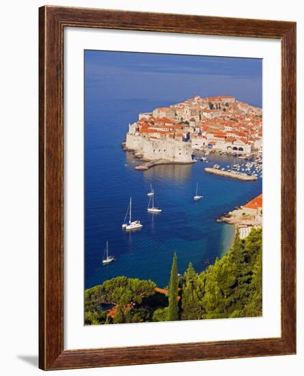 Unesco World Heritage Old Town Harbour, Dubrovnik, Croatia-Christian Kober-Framed Photographic Print