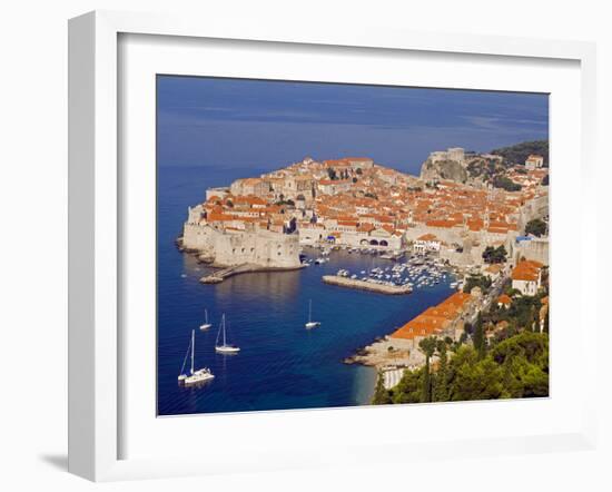 Unesco World Heritage Old Town Harbour, Dubrovnik, Croatia-Christian Kober-Framed Photographic Print