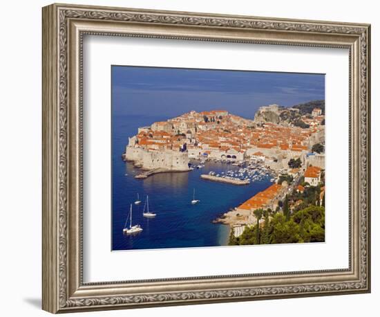 Unesco World Heritage Old Town Harbour, Dubrovnik, Croatia-Christian Kober-Framed Photographic Print