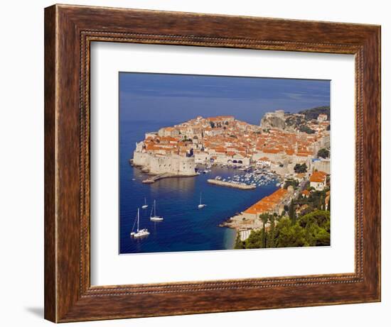 Unesco World Heritage Old Town Harbour, Dubrovnik, Croatia-Christian Kober-Framed Photographic Print