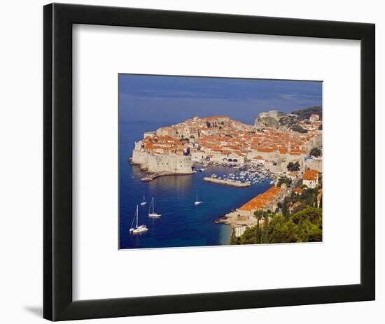 Unesco World Heritage Old Town Harbour, Dubrovnik, Croatia-Christian Kober-Framed Photographic Print