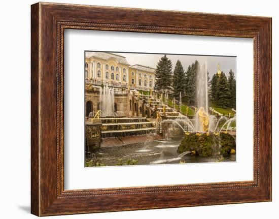 Unesco World Heritage Site. Grand Cascade. Peterhof Palace. Saint Petersburg, Russia-Tom Norring-Framed Photographic Print