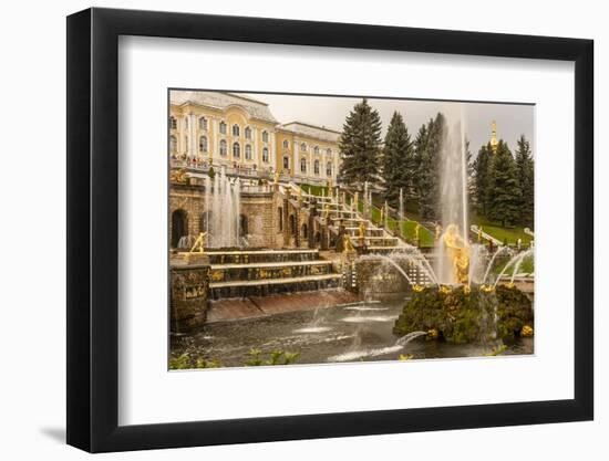 Unesco World Heritage Site. Grand Cascade. Peterhof Palace. Saint Petersburg, Russia-Tom Norring-Framed Photographic Print