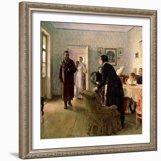 Unexpected Return, C1884-C1888-Il'ya Repin-Framed Giclee Print