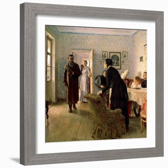 Unexpected Return, C1884-C1888-Il'ya Repin-Framed Giclee Print