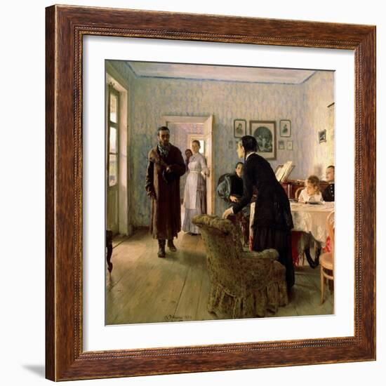 Unexpected Return, C1884-C1888-Il'ya Repin-Framed Giclee Print