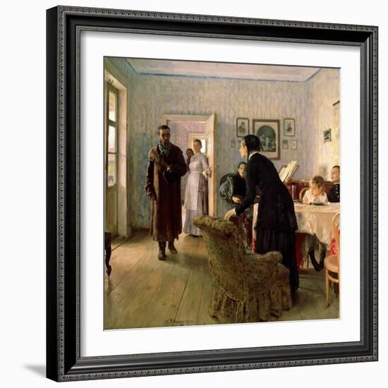 Unexpected Return, C1884-C1888-Il'ya Repin-Framed Giclee Print