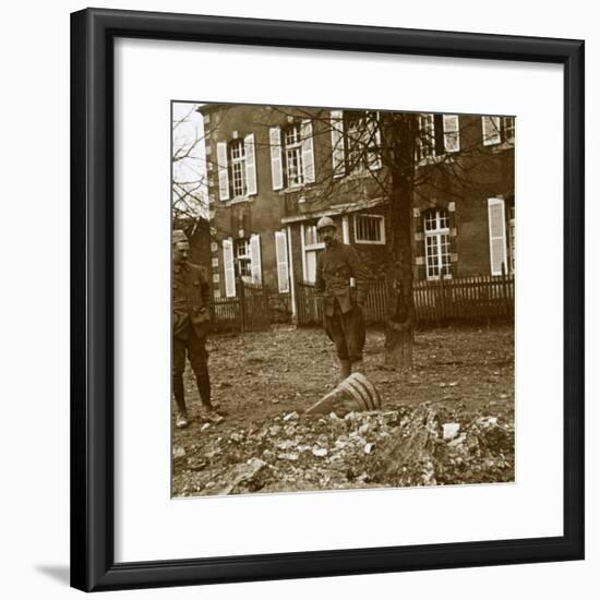 Unexploded 380 shell, Verdun, northern France, c1914-c1918-Unknown-Framed Photographic Print