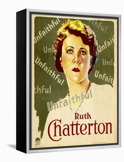 UNFAITHFUL, Ruth Chatterton on window card, 1931.-null-Framed Stretched Canvas