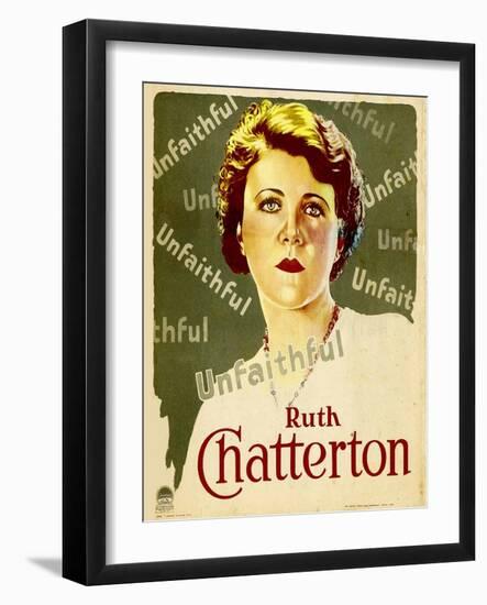 UNFAITHFUL, Ruth Chatterton on window card, 1931.-null-Framed Art Print