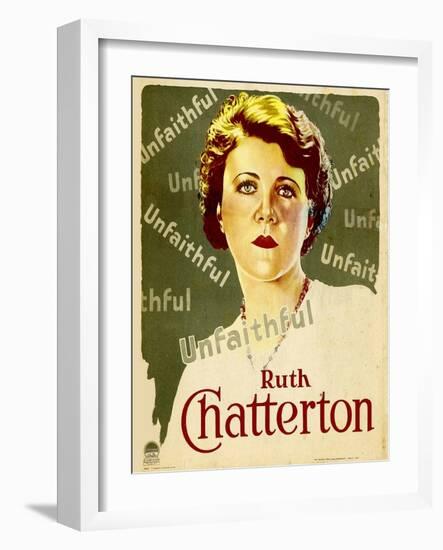 UNFAITHFUL, Ruth Chatterton on window card, 1931.-null-Framed Art Print