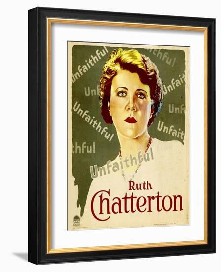 UNFAITHFUL, Ruth Chatterton on window card, 1931.-null-Framed Art Print