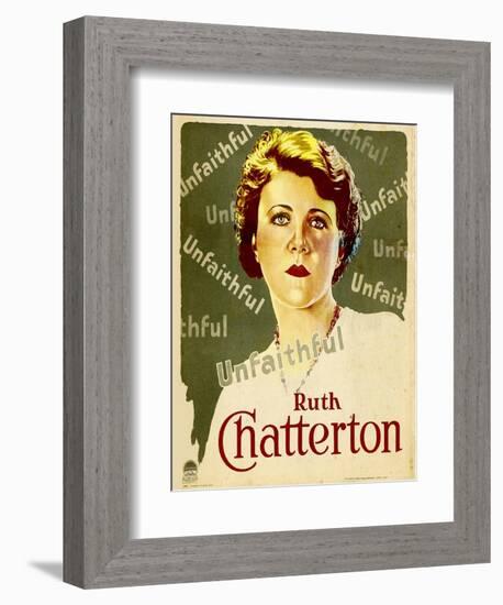 UNFAITHFUL, Ruth Chatterton on window card, 1931.-null-Framed Premium Giclee Print