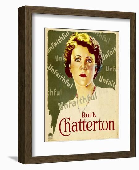 UNFAITHFUL, Ruth Chatterton on window card, 1931.-null-Framed Premium Giclee Print