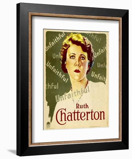 UNFAITHFUL, Ruth Chatterton on window card, 1931.-null-Framed Premium Giclee Print