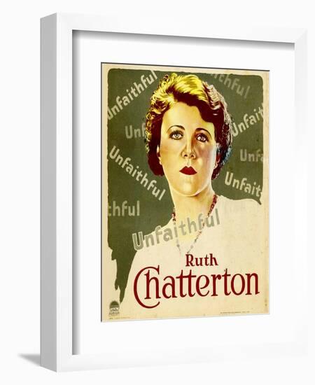 UNFAITHFUL, Ruth Chatterton on window card, 1931.-null-Framed Premium Giclee Print