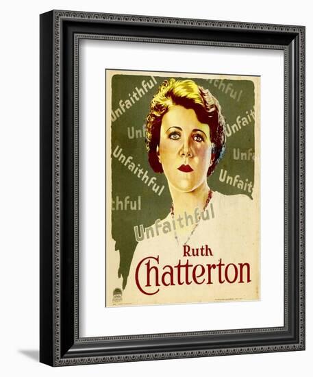 UNFAITHFUL, Ruth Chatterton on window card, 1931.-null-Framed Premium Giclee Print