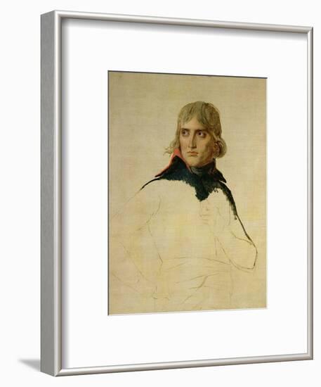 Unfinished Portrait of General Bonaparte (1769-1821) circa 1797-98-Jacques-Louis David-Framed Premium Giclee Print