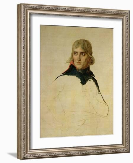 Unfinished Portrait of General Bonaparte (1769-1821) circa 1797-98-Jacques-Louis David-Framed Giclee Print