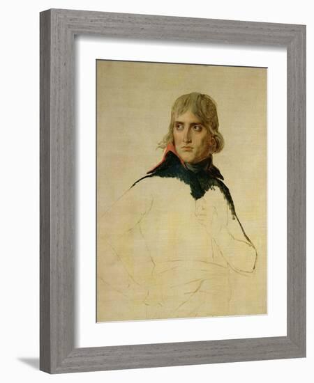 Unfinished Portrait of General Bonaparte (1769-1821) circa 1797-98-Jacques-Louis David-Framed Giclee Print