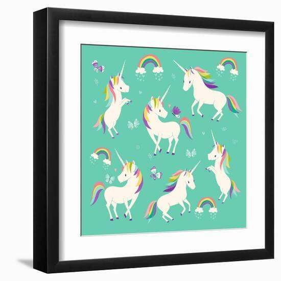 Unicorn Frolic-Heather Rosas-Framed Art Print