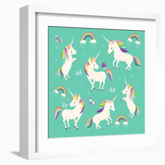 Unicorn Frolic-Heather Rosas-Framed Art Print