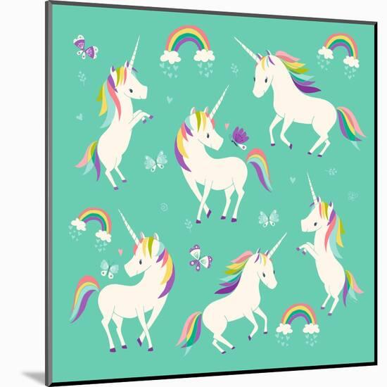 Unicorn Frolic-Heather Rosas-Mounted Art Print