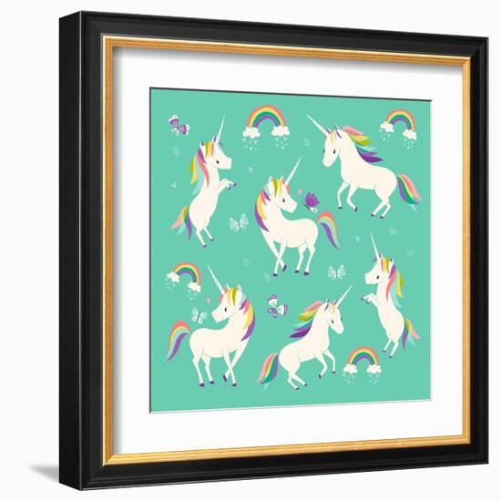 Unicorn Frolic-Heather Rosas-Framed Art Print