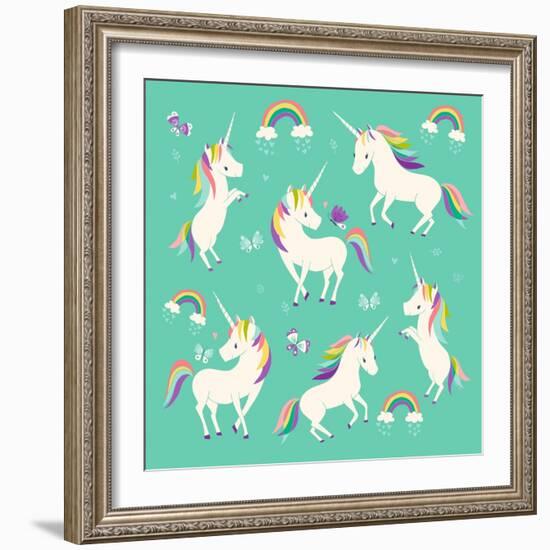 Unicorn Frolic-Heather Rosas-Framed Art Print