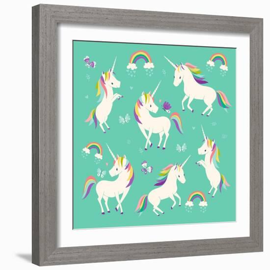 Unicorn Frolic-Heather Rosas-Framed Art Print