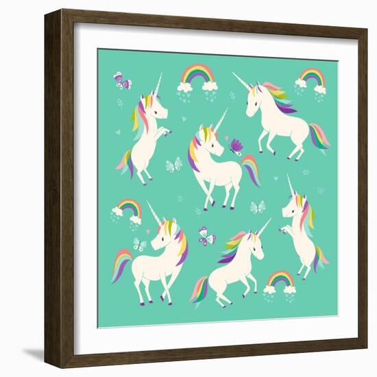 Unicorn Frolic-Heather Rosas-Framed Art Print