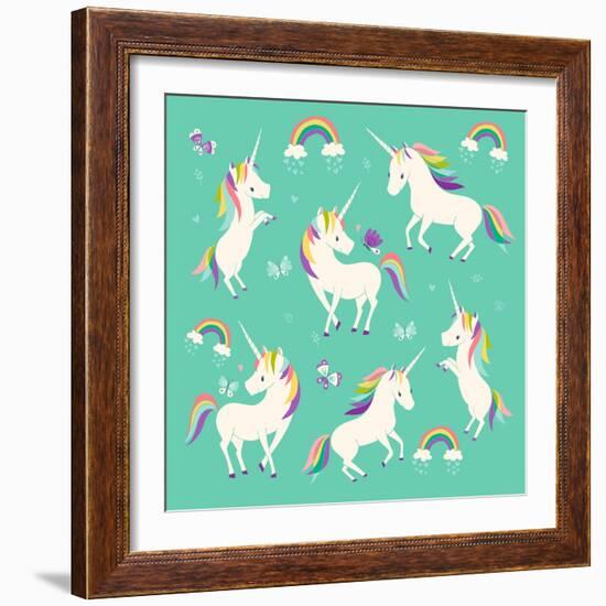 Unicorn Frolic-Heather Rosas-Framed Art Print